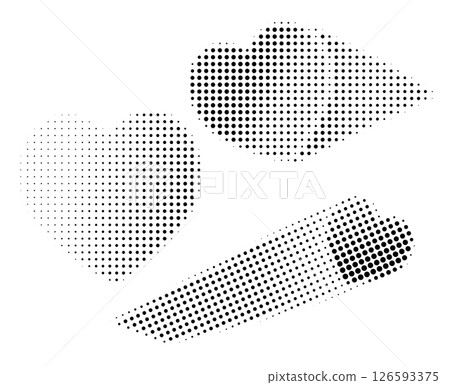 Black halftone doted hearts 126593375
