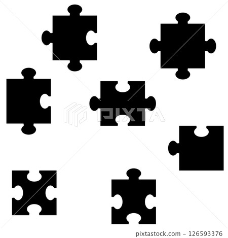 Black Puzzle Pieces 126593376