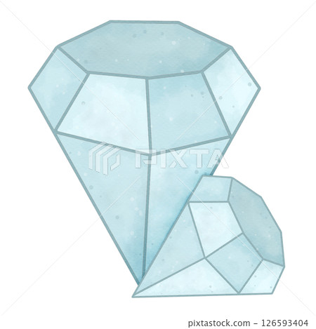 Diamonds cartoon watercolor Diamonds cartoon watercolor 126593404