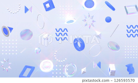 時尚的 3DCG,具有各種紋理排列的幾何圖案 - Neumorphism Color 時尚的 3DCG,具有各種紋理排列的幾何圖案 - Neumorphism Color 126593570