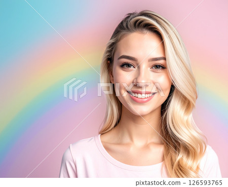 Blond woman staring 126593765