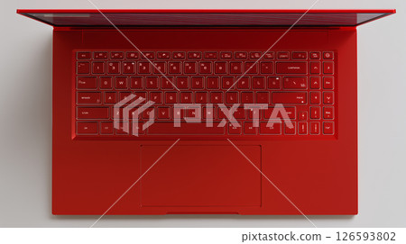 Red Laptop | Close-up of a laptop device with a luxurious glossy finish Red Laptop | Close-up of a laptop device with a luxurious glossy finish 126593802