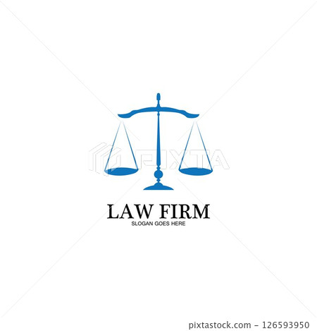 Law Firm logo and icon design template-vector 126593950