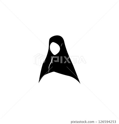 hijab women black silhouette vector icons app-vector 126594253
