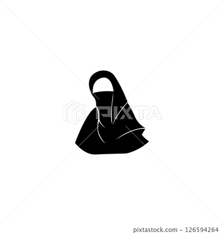 hijab women black silhouette vector icons app-vector 126594264