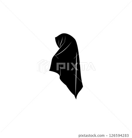 hijab women black silhouette vector icons app-vector 126594283