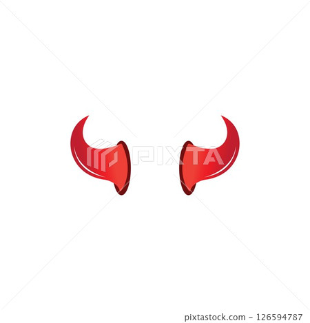 Devil horn vector icon logo design illustration template Devil horn vector icon logo design illustration template 126594787