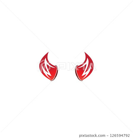 Devil horn vector icon logo design illustration template 126594792