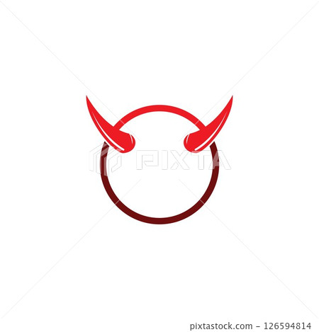 Devil horn vector icon logo design illustration template 126594814
