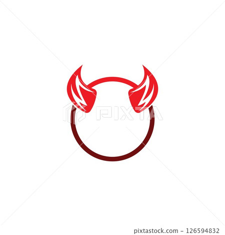 Devil horn vector icon logo design illustration template 126594832