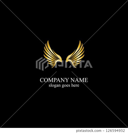 wings gold logo vector illustration template-vector 126594932