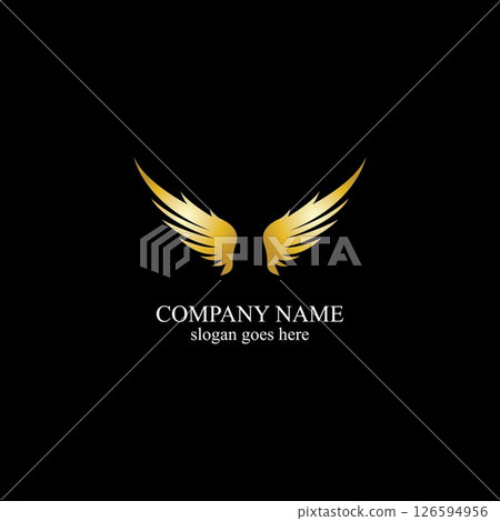 wings gold logo vector illustration template-vector 126594956