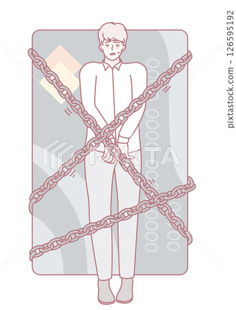 The concept of achieving Financial Freedom involves Breaking the Chains that bind us to Debt 126595192
