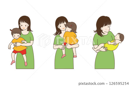 Mother holding a child set 126595254