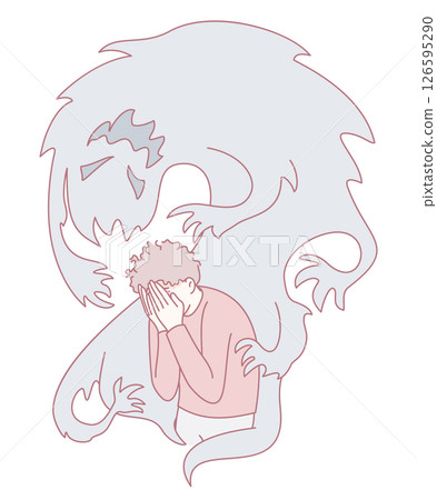 Struggles with Inner Demons A Deep and Engaging Abstract Illustration of Battle with Emotions 126595290