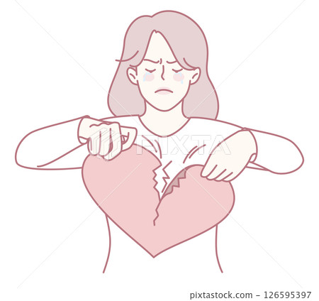 Heartbreak Illustration A Deep Exploration of the Emotional Struggles Involved in Love and Loss 126595397