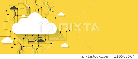 Cloud concept technology background and network security 126595564