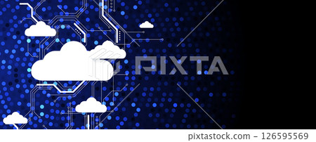 Cloud concept technology background and network security 126595569