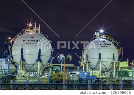 神奈川縣 川崎市京濱工業區工廠夜景 神奈川縣 川崎市京濱工業區工廠夜景 126596066