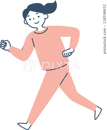 A smiling woman exercising energetically A smiling woman exercising energetically 126596652