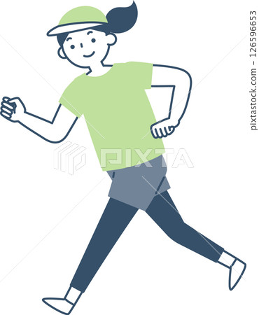 A smiling woman exercising energetically A smiling woman exercising energetically 126596653