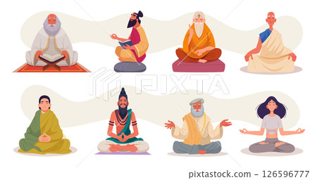 Purnima characters. Spiritual teachers and gurus exact vector mentors persons Purnima characters. Spiritual teachers and gurus exact vector mentors persons 126596777