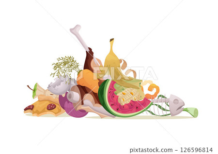 Mountain of garbage. food waste for recycling Mountain of garbage. food waste for recycling 126596814