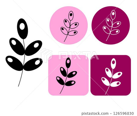 Icon Leaf Nature logotype. Vector graphic line illustration. Black and white cosmetic makeup art. design for fashion graphics, textile prints, fabrics, wallpapers. Icon Leaf Nature logotype. Vector graphic line illustration. Black and white cosmetic makeup art. design for fashion graphics, textile prints, fabrics, wallpapers. 126596830