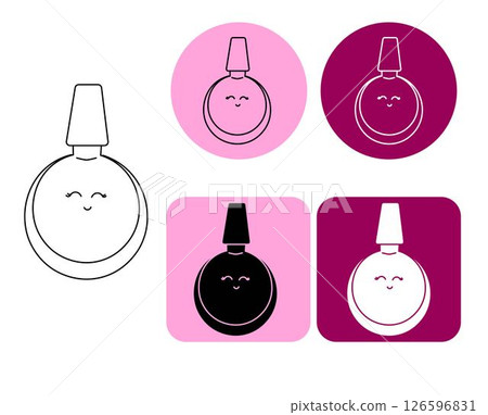 Nail polish bottle kawaii logotype. Vector graphic line illustration. Black and white cosmetic makeup art. Cosmetics for manicure. for beauty salon, cosmetic store, makeup design. Nail polish bottle kawaii logotype. Vector graphic line illustration. Black and white cosmetic makeup art. Cosmetics for manicure. for beauty salon, cosmetic store, makeup design. 126596831