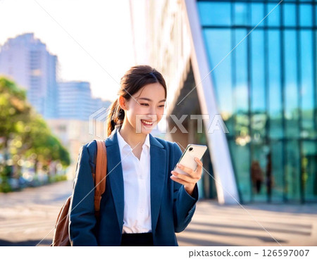 People looking at smartphones 126597007