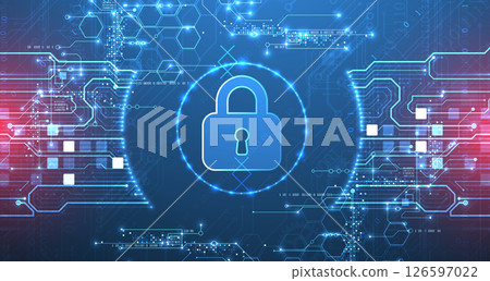 Data security Illustrates cyber data or information privacy idea. Color abstract  technology background. 126597022