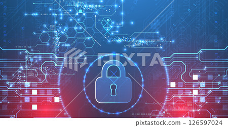Data security Illustrates cyber data or information privacy idea. Color abstract  technology background. 126597024