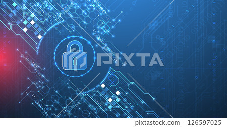Data security Illustrates cyber data or information privacy idea. Color abstract  technology background. 126597025