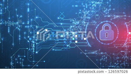 Data security Illustrates cyber data or information privacy idea. Color abstract  technology background. 126597026