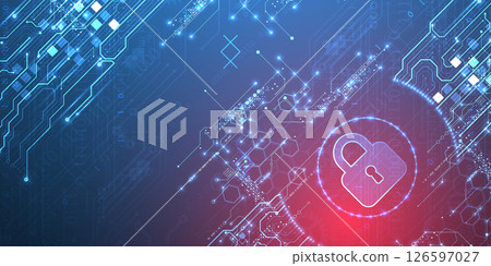 Data security Illustrates cyber data or information privacy idea. Color abstract  technology background. 126597027