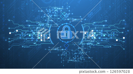 Data security Illustrates cyber data or information privacy idea. Color abstract technology background. Data security Illustrates cyber data or information privacy idea. Color abstract technology background. 126597028