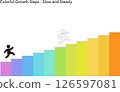 Colorful illustrations of gradual upward trends such as stepping up and career paths 126597081
