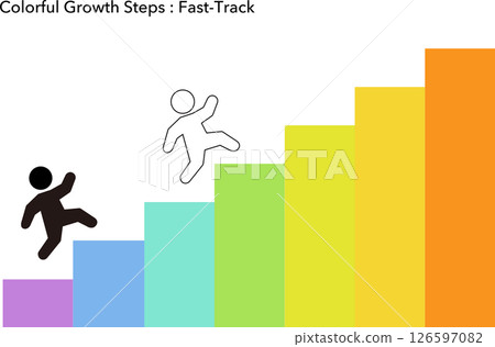 Colorful illustrations of rapid growth, goal achievement, and other upward trends 126597082