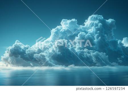 Blue Clouds Above Calm Water Blue Clouds Above Calm Water 126597234