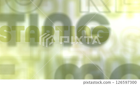 各種大小的積極英語單字重疊在像玻璃紙一樣的流行背景上 - 苔綠色 126597300