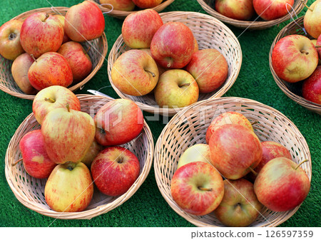 Organic apples Organic apples 126597359