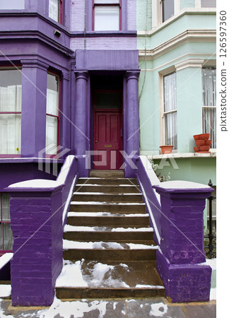 Purple doorway 126597360