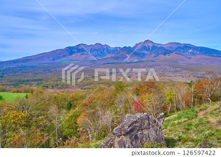 從長野縣南佐久郡平澤嶺（獅子岩八岳瞭望台）向西北望去（山梨縣北杜市八嶽山脈等） 126597422