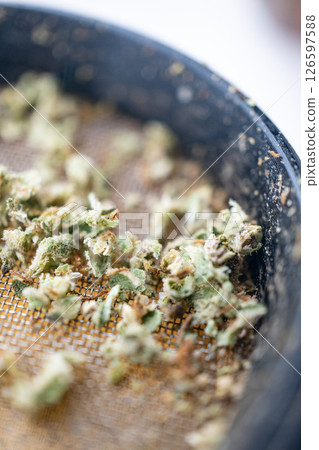 Marijuana Cannabis weed buds in grinder. 126597588