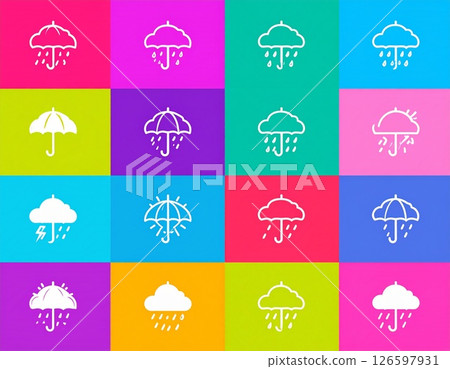 Cute hand-drawn cloud icon set 126597931
