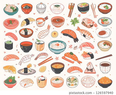 日本傳統美食圖標 126597940