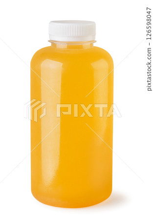 Orange juice in a bottle on a white background, mockup. Isolated Orange juice in a bottle on a white background, mockup. Isolated 126598047