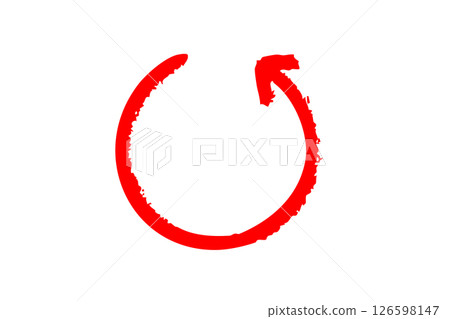 Hand-drawn rotating arrow simple icon brush red vector Hand-drawn rotating arrow simple icon brush red vector 126598147