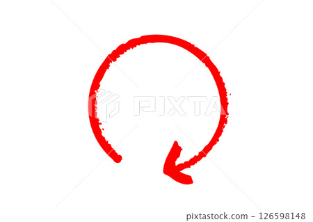 Hand-drawn rotating arrow simple icon brush red vector Hand-drawn rotating arrow simple icon brush red vector 126598148