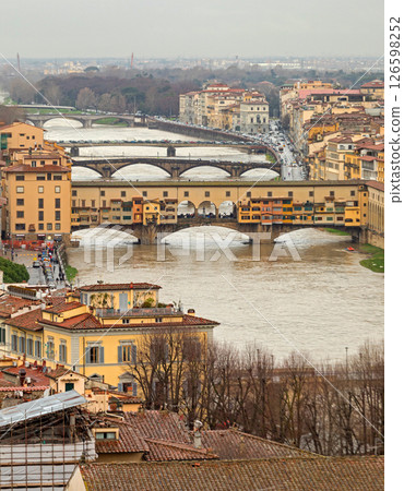 Aerial Ponte Vecchio Florence Aerial Ponte Vecchio Florence 126598252